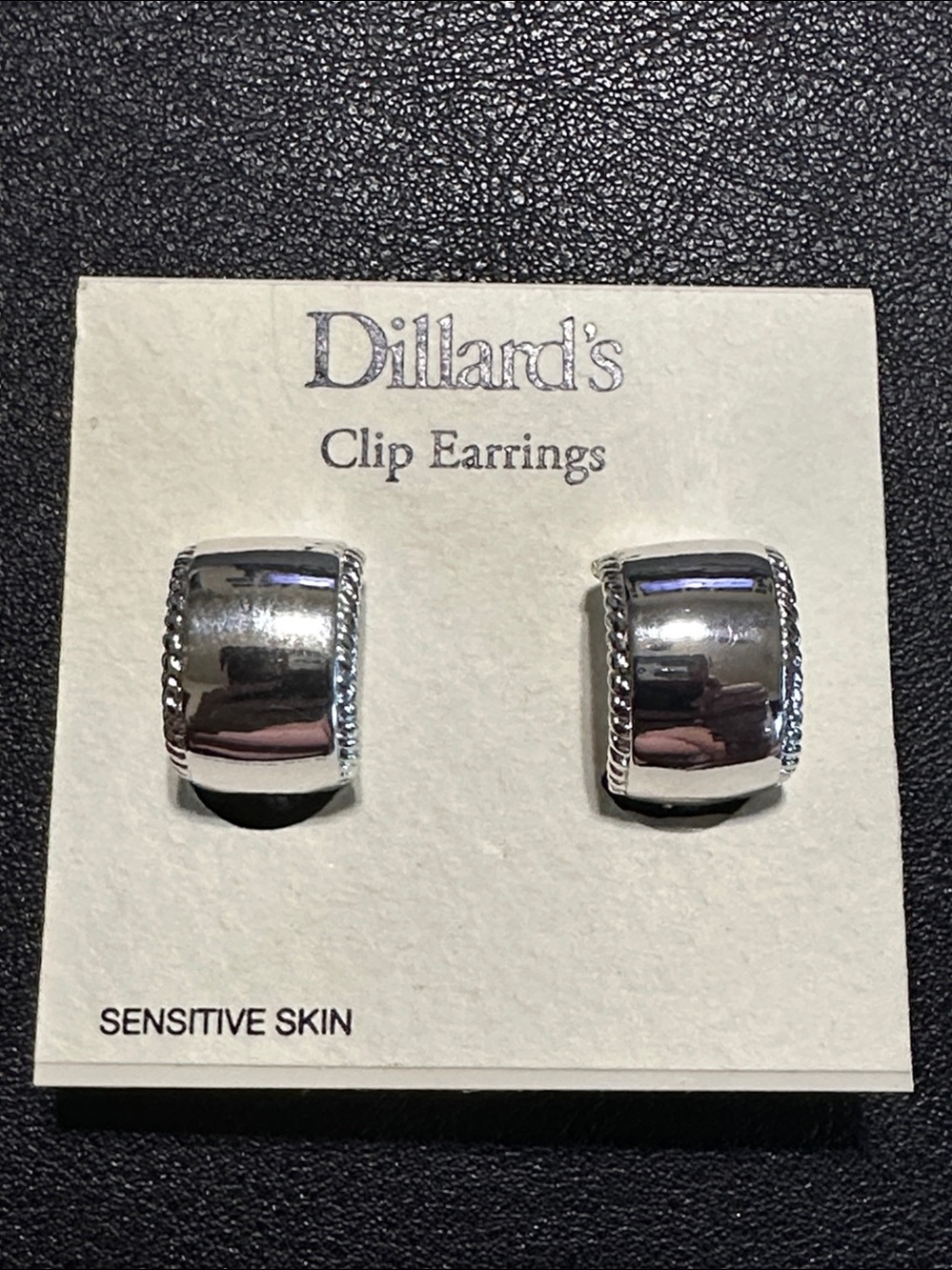 Dillards Sensitive Skin Silver Tone Clip On Earrings
